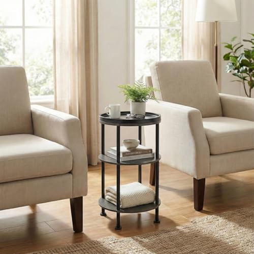 Mesa auxiliar redonda pequeña con 30% de descuento, diseño de 3 niveles - Image 5