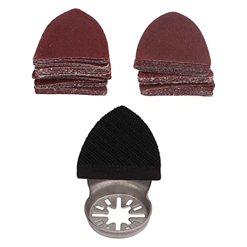 51Pcs Oscillating Sandingpaper Sanding Disc Kit Multitool 60girt to 240girt Triangle Hook and Loop Tools