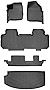 SMARTLINER Floor Mats 3 Rows and Cargo Liner Behind 3rd Row Set Black for 2018-2021 Buick Enclave with 2nd Row Bench Seat