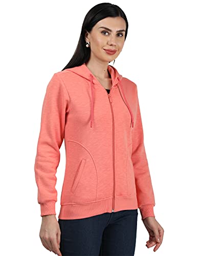 Image of Monte Carlo Women Orange Solid Cotton Blend Sweatshirt-221049683-1