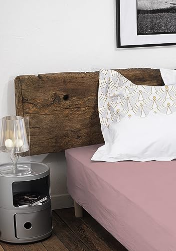 HOME LINGE PASSION, Fitted Sheet Powder Pink 140 x 190 + 35 cm 100% Cotton 57 Thread Count (Label Oeko-TEX Label) - Image 2