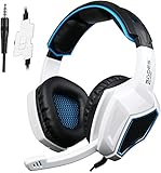 Xbox One,PS4 PS5 Stereo Bass Surround Sound Gaming Headset with Mic, 3.5mm Wired Over Ear Noise Cancelling Gamer Headphones with Volume Control for PC Mac Laptop Computer Games Smartphones