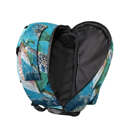 ALAZA Sea Turtle Underwater Backpacks for Girls Boys Elementary School Bag Kids Bookbag Personalized Travel Daypack 3rd 4th 5th Grade Rucksack 16in Laptop Back Pack3