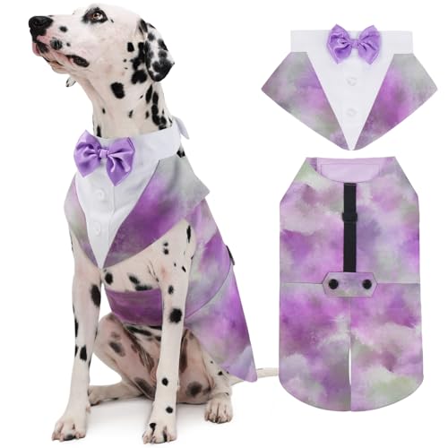 Kuoser Dog Tuxedo, Dog Suit and Bandana Set, Dogs Costume with D-Ring