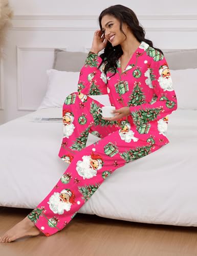 Image of SHESHOW Satin Pajamas for Women Set Long Sleeve Button Down Sleepwear 2 Piece Nightwear Women Pjs Sets Size XS-XXL