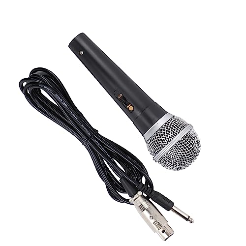 Dynamiczny Mikrofon Ręczny XLR z Kablem 1/4 Cala do śpiewania i Nagrywania Karaoke, Wytrzymały i Mikrofon do Występów Scenicznych