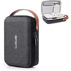 Luxtude Tech Organizer Travel Case, Portable Electronics Organizer, Hard Shell Zipper Case for Charging Cables, Power Banks and Other Travel Essentials, Black (External Size 8.5 x 5.9 x 2.5 Inch)