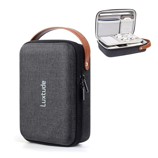 Luxtude Electronic Organizer Travel Case, Small Charger Organizer, Hard Charger Case, Travel Tech Bag, Portable Electronics Bag, Travel Essentials for Electronic Accessories/Mouse/SD/Cash/Card/Pen