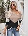 Zeagoo Womens Lightweight Sweaters 2025 Fall Color Block Tops Long Sleeve V Neck Cute Knit Sweaters Fall Outfits