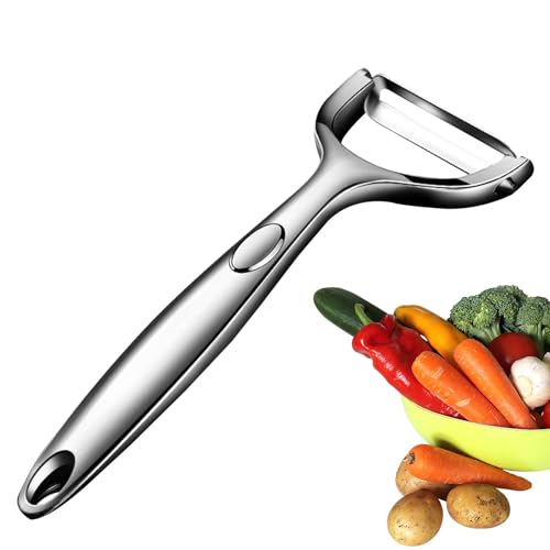 Pelapado de acero inoxidable, pelapatato de acero inoxidable - Cocina multifuncional de pelapatato, pelapado para verduras, frutas, zanahorias, pelapado en de Y con mango ergongado