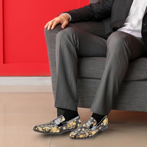 Image of JITAI Mens Velvet Loafers Dress Shoes Loafers for Men Tuxedo Suit Shoes