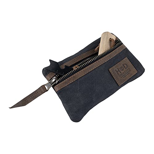 Hide & Drink, Multi-Tool Pocket Pouch Handmade From Waxed Canvas And Full Grain Leather (Charcoal Brown) #TOP3