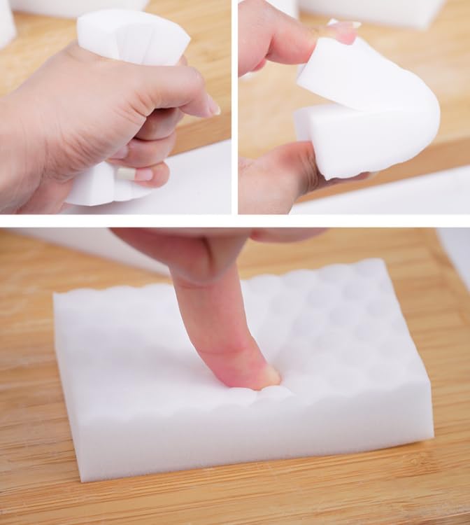 Image of White,8 Pcs Magic Cleaning Sponges Eraser,Multi-Functional Premium Melamine Sponge Foam Cleaning Pads,Dish,Household Cleaning Sponge for Kitchen,Furniture,Bathroom (10 * 7 * 3cm)