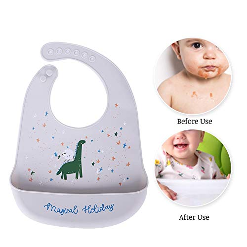 Slabbetje voor het eten van draagbare verstelbare baby-speeksel Handdoek Bay Girl Waterdicht Anti-Dirty Cartoon Pattern… - Image 3