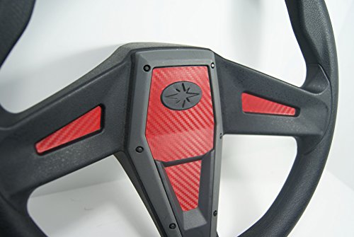 Decal Concepts Red Carbon Fiber Steering Wheel Inlay Decal Kit - Fits Polaris RZR 1000 Xp
