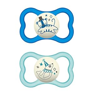 MAM Air Night Silikon Schnuller im 2er-Set, zahnfreundlicher und leuchtender Baby Schnuller, extra leichtes und luftiges…