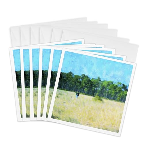 Cartes de vœux pour cadeaux Man In Field | Pack de 6 cartes d'art de 15,2 cm