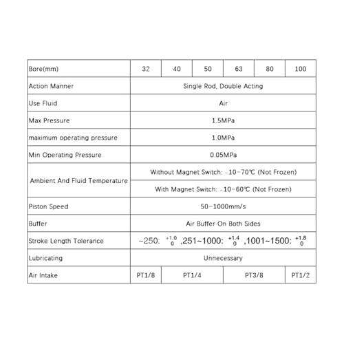 Vérin pneumatique MDBB100-50Z cylindre air comprimé piston mbb 100mm - 7