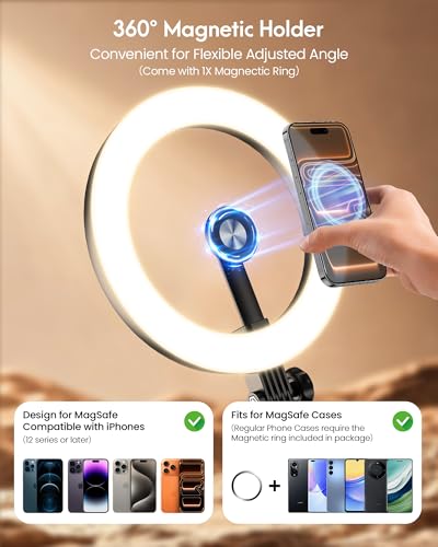 Image of Upgrade 10.5 inch Ring Light for Desk with Magnetic Phone Holder for Computer