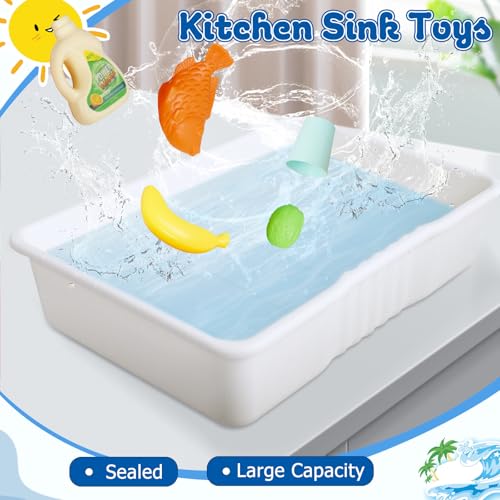 Dhqnk G773A Kids Play Sink With Running Water, Toddler Sink Toy With Running Water With Electric Faucet, Kids Play Kitchen Sink Playset thumb #6
