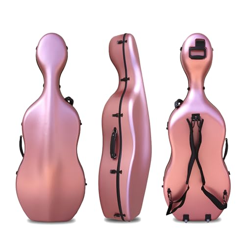 Vetimobato Carbon Fiber Cello Case for 4/4 Full Size Hard Shell with Wheels