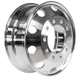 WheelDepot Aluminum Truck Wheels 22.5” x 8.25” Truck/Bus Forged Machine Bright Metallic Silver 1 PC