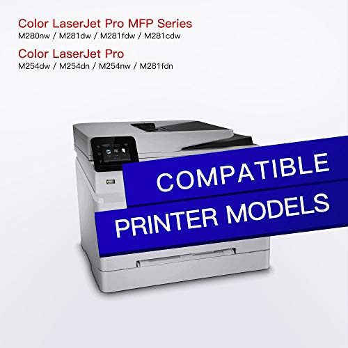 GPC Image Compatible Toner Cartridge Replacement for HP 202X 202A CF500X CF500A to use with Laserjet Pro MFP M281fdw M254dw M281cdw M281 M281dw M280nw Toner Printer Tray (Black, Cyan, Magenta, Yellow) - Thumbnail 2