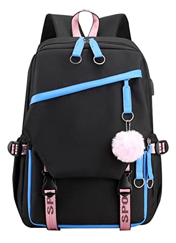 JiaYou Mochila escolar para meninas, mochila para atividades ao ar livre, com entrada de carregamento USB, 19 Liters, Mochilas Daypack