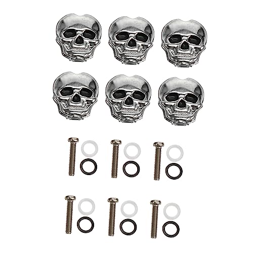 Generic 6Pcs Skull Guitar Tuning Pegs Durable Machine Heads for Electric Guitar Tuners with Smooth Finish Present for Musicians
