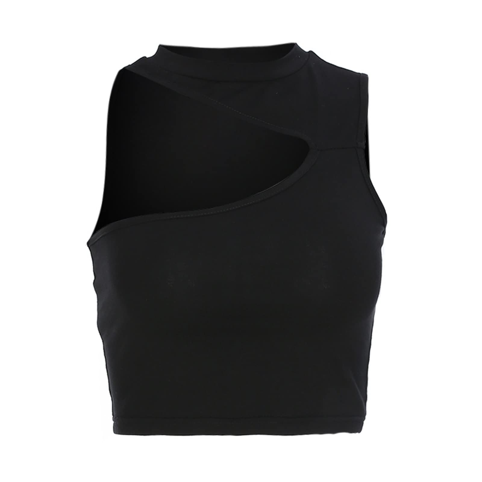 Kikbax Canottiera sportiva corta da donna estiva con spalline sexy