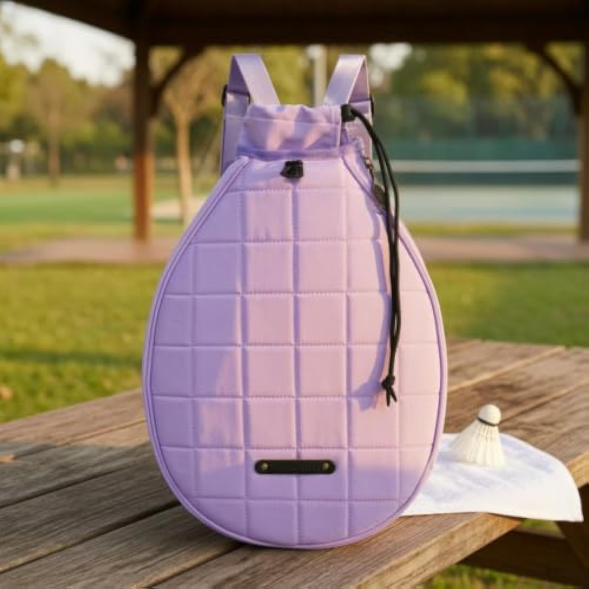 Padded Quilted Teardrop Backpack for Gym Use, Black