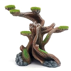 Reptile Decor Aquarium Decorations Artificial Moss Resin Fish Tank Rocks Simulation Hollow Tree Leopard Gecko Trunk Accessories Aquarium View(Small)