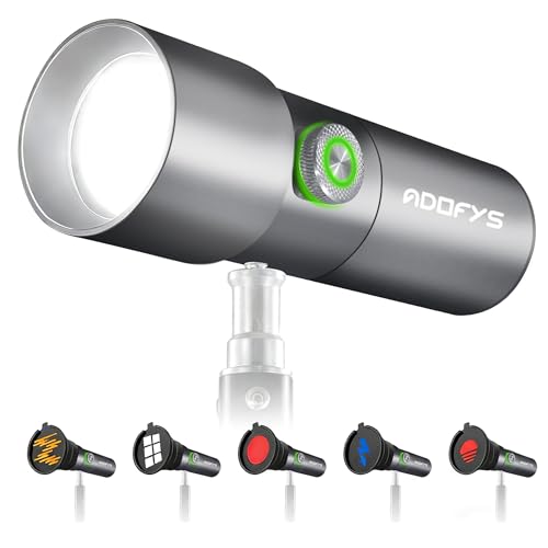 Image of Adofys RGB Photography Flashlight,4 Colors /20 GOBO Filters /CRI95+ /7500mAh,10W 6300K Portable LED Video Spotlight Patterned Ambient Aluminum Sunset Light for Recording Studio Lighting, USB