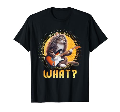 Cat What? Rock Cat Funny Cats Kittens Rock Rockin Regalo Gato Camiseta