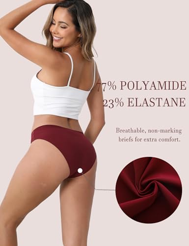 Image of Women's Seamless Underwear Stretch Bikini Panties No Show Invisible Hipster XS to 3XL 6 Pack