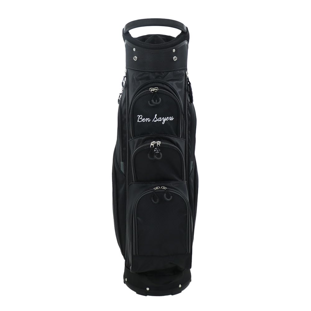 Ben Sayers DLX Deluxe - Bolsa para Carrito de Golf para Hombre, Ligera con Correa de Transporte, separadores de Palos de Longitud Completa de 14 vías y Bolsillos Resistentes al Agua
