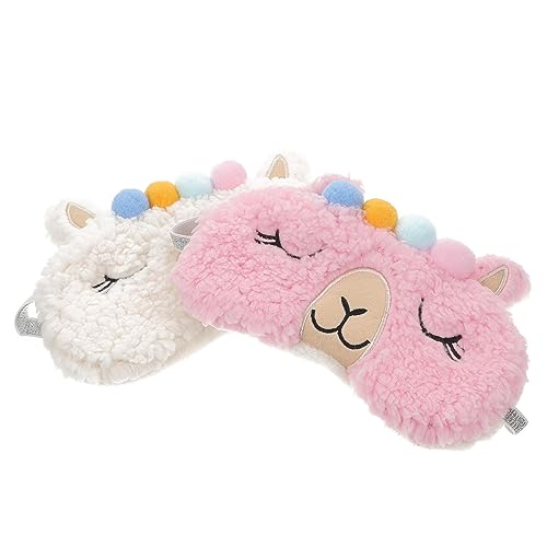 Beaupretty 1セット 目隠し アイポケットスリーピング エイドカバーアイシェード 調整可能な Eye Mask Eye Patch ポータブルアイマスク スリーピングマスク シェルパ 2個