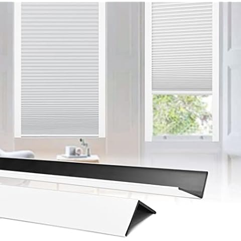 Pasoun 100% Blackout PVC Light Blockers for Window Shades and Blinds,Effective at Light Blocking Along The Edges of Your Room, Great for Bedroom Nursery Office,Easy to Install-(White,58.5",2pcs) Cover