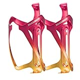 ROCKBROS(ロックブロス)ボトルケージ 自転車 ドリンクホルダー ロードバイク アルミ合金 ボトルホルダー 軽量 頑丈 おしゃれ サイクリング 取り付け工具付き(レッドゴールド、二個セット)