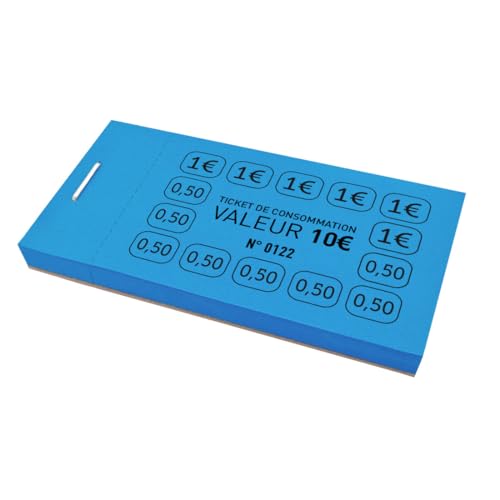 Carnet de tickets de consommation bleu CombiCraft de 10 € contenant 250 tickets individuels