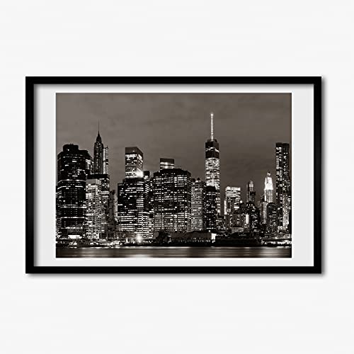 Cadre en bois moderne Manhattan Nowy Jork peinture photo