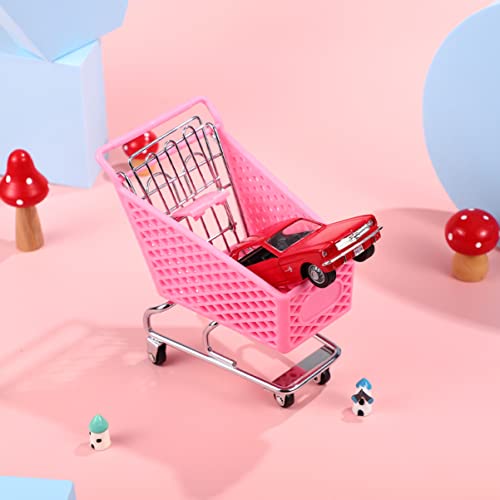 KOMBIUDA 4Pcs Carrinho De Supermercado Em Miniatura Mesa De Armazenamento De Brinquedo Carrinho De S