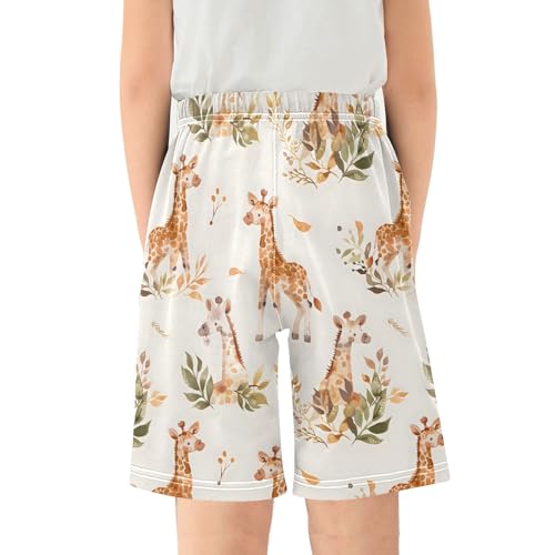 Cute Giraffe B Short Pajama Pants Bottoms Soft Sleepwear with Pockets2
