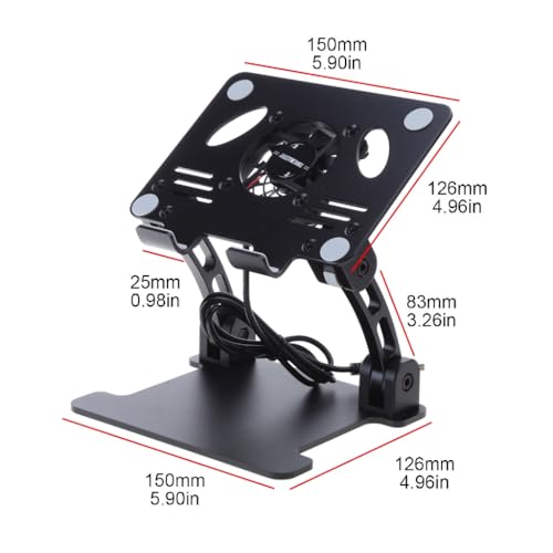 Base ajustable con ventilador para laptop miniatura 6