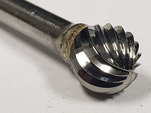 Punta de carburo bola 1/4" cabeza, 1/8" vástago miniatura 4