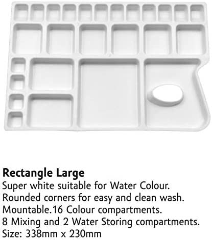 Image of KRYTONE�Paint Pallet Tray, Painting Pallete, 25 Wells Color Mixing Pallete /Paint Trays for Kids, Plastic Palette, Paint Pallets for Kids, Paint Tray, Paint Palette, Painting Supplies White (K035)