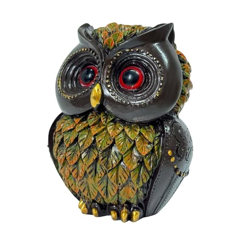 Sculpture de hibou bleu design haut de gamme pour armoire et bureau