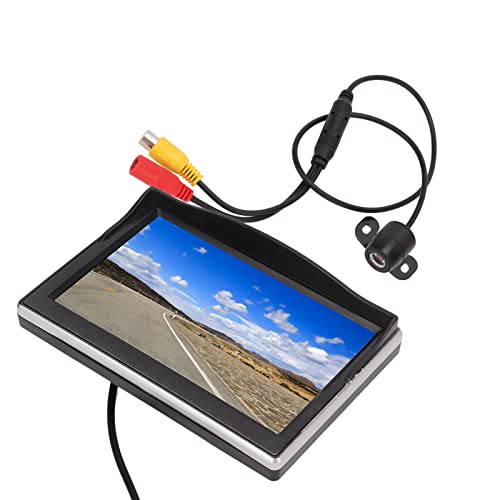 Kit de sistema de câmera de ré, monitor retrovisor de 5 polegadas, entrada de vídeo V1 V2, sistema r