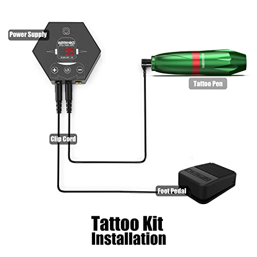 Wormhole Tattoo Kit, Rotary Tattoo Pen For Beginner,Tattoo Machine Kit Professional Complete (Tk614) #TOP5