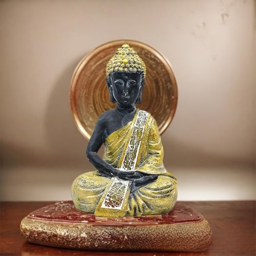 Estatua de Buda de resina solar resistente a la lluvia para patios 7